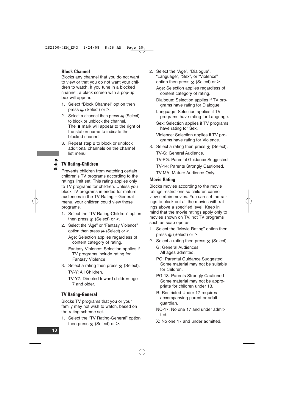 LG LSX300-4DM User Manual | Page 10 / 16