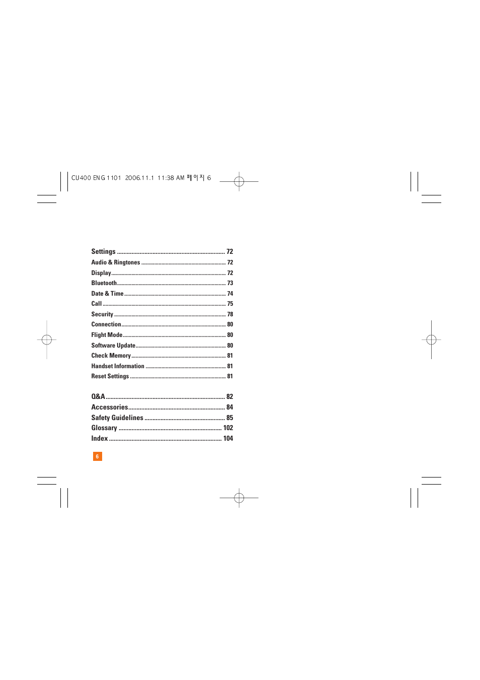 LG CU400 User Manual | Page 10 / 230