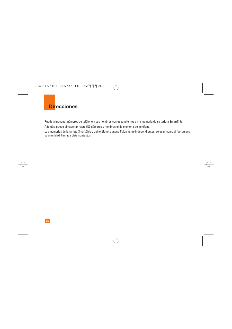 Direcciones | LG CU400 User Manual | Page 140 / 230