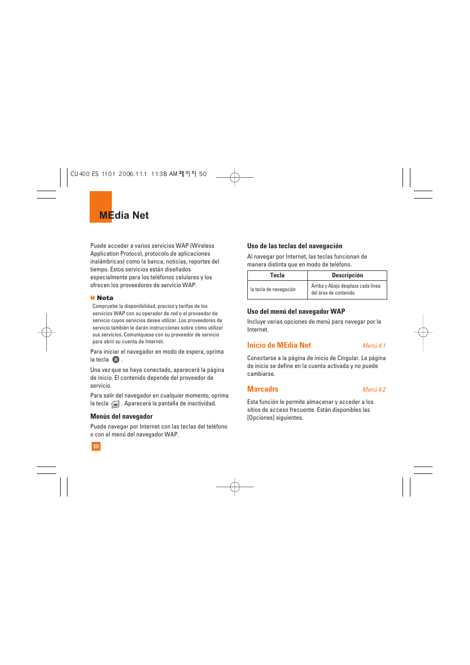Media net | LG CU400 User Manual | Page 164 / 230