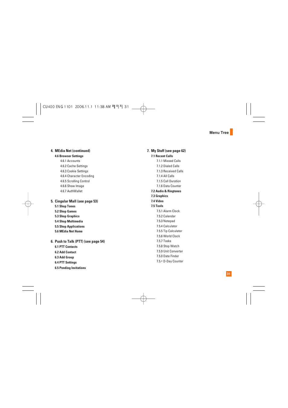 LG CU400 User Manual | Page 35 / 230