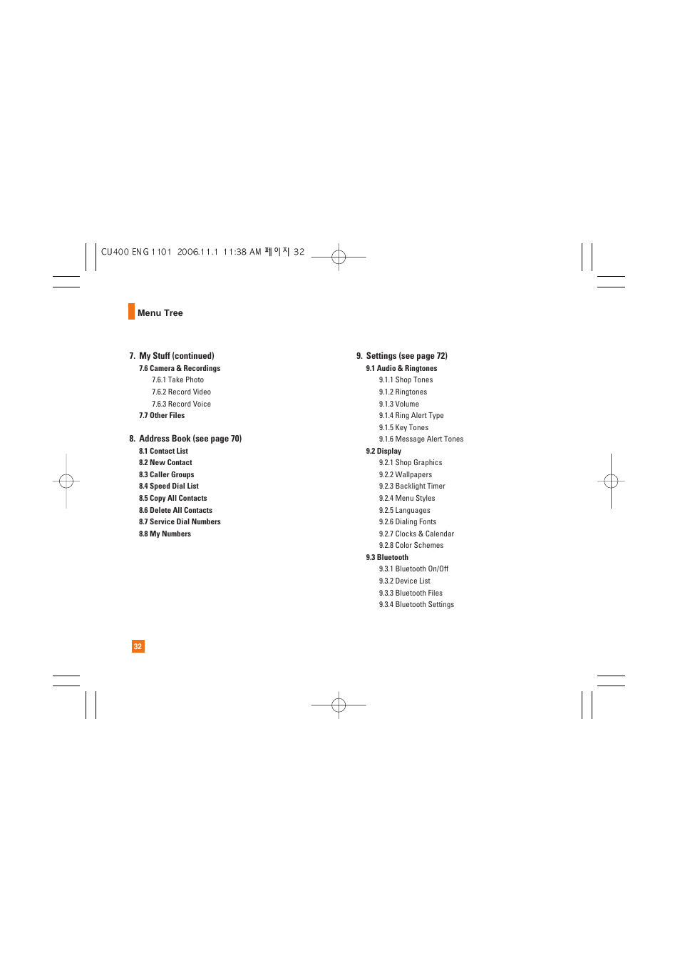 LG CU400 User Manual | Page 36 / 230