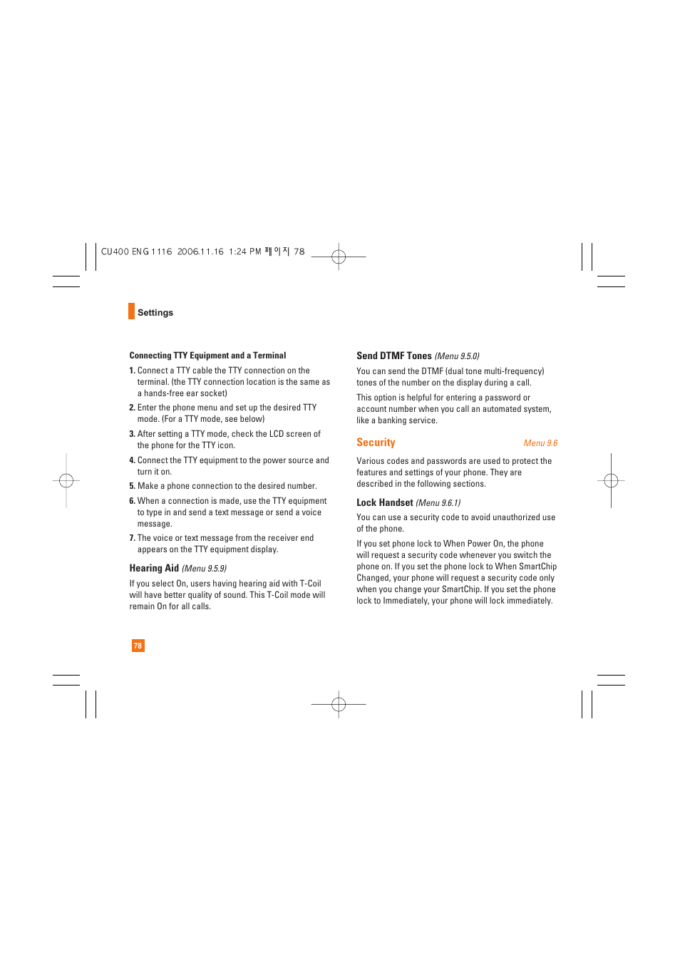 Security | LG CU400 User Manual | Page 82 / 230