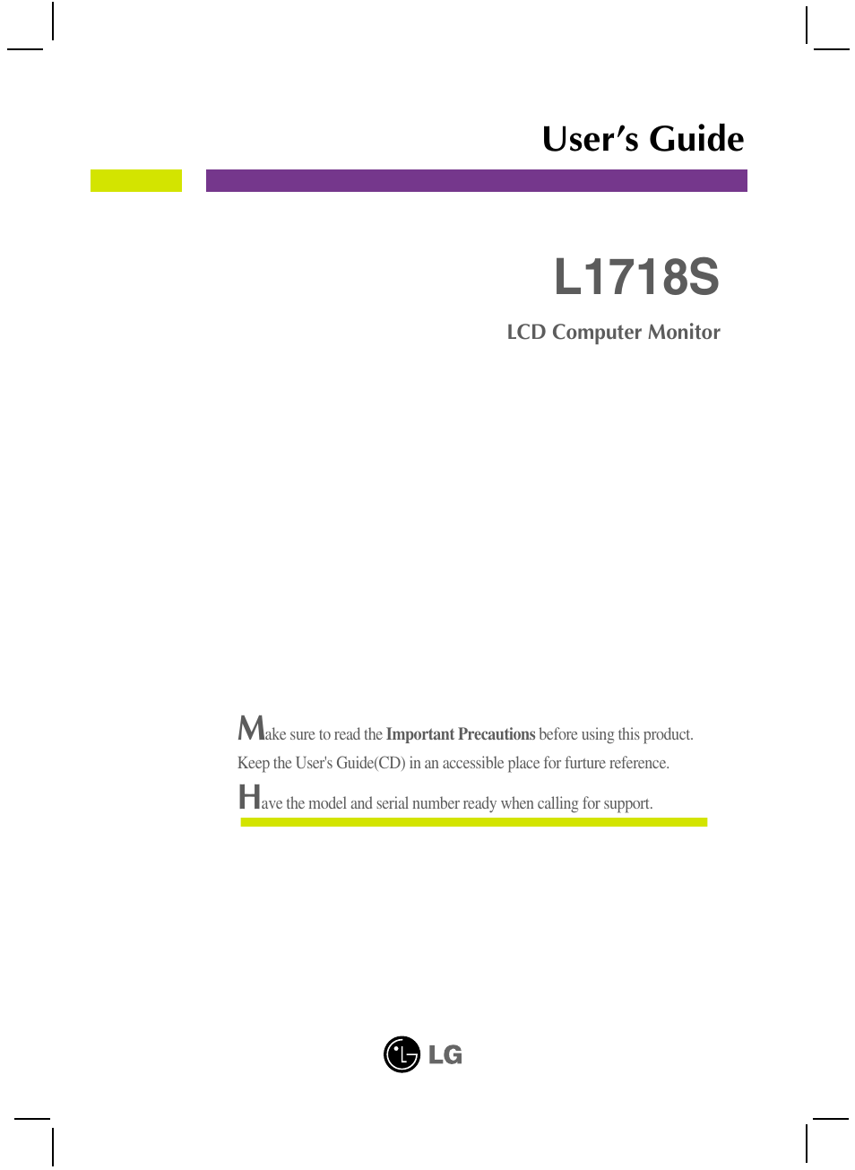 LG L1718S-BN User Manual | 23 pages