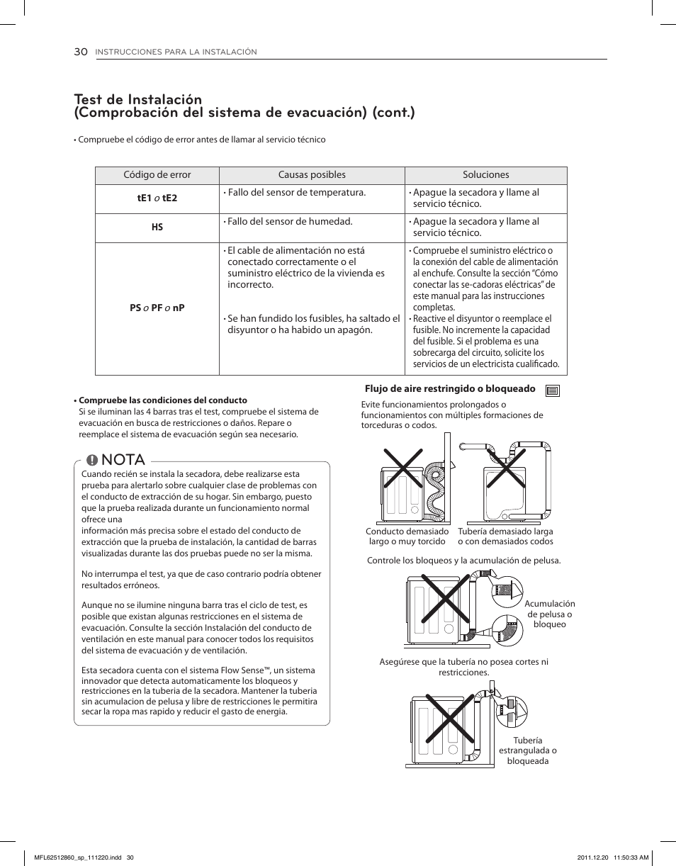 Nota | LG DLEX3070R User Manual | Page 76 / 96