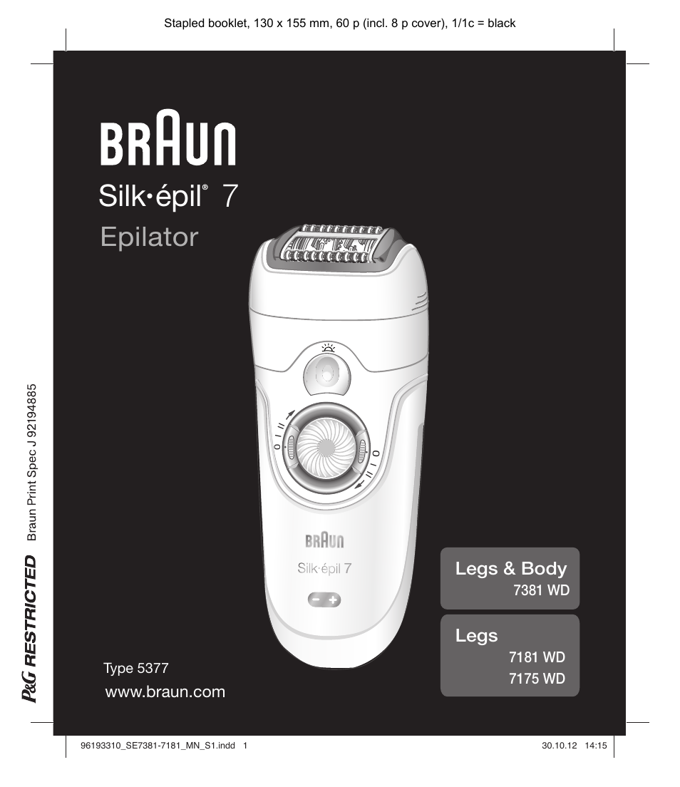 Braun 7181 Legs WD Silk-épil 7  User Manual | 57 pages