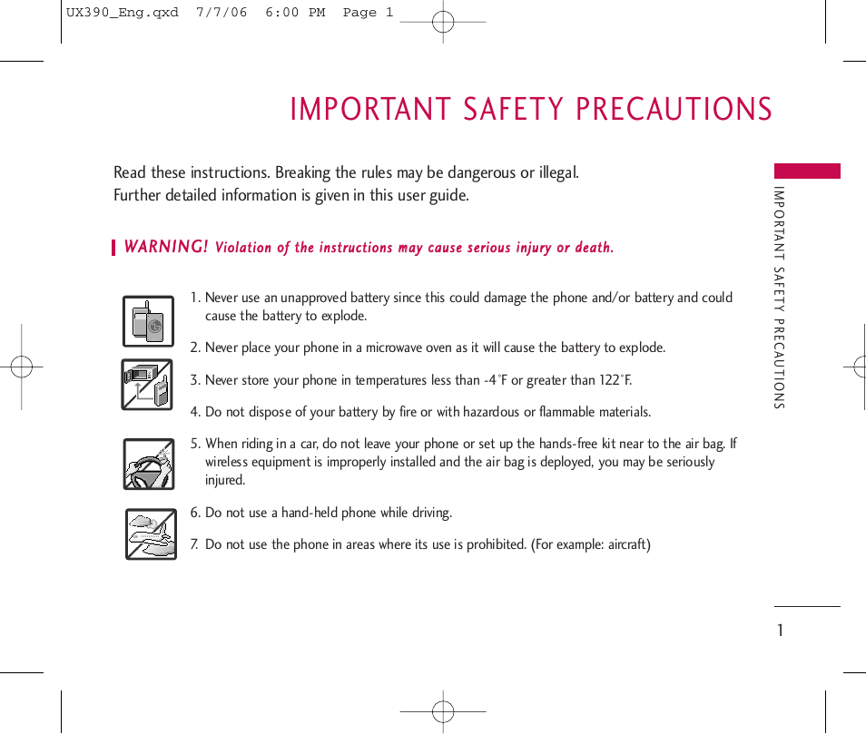 LG UX390 User Manual | 105 pages