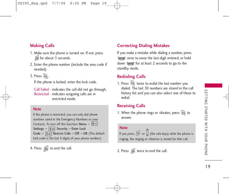 LG UX390 User Manual | Page 19 / 105