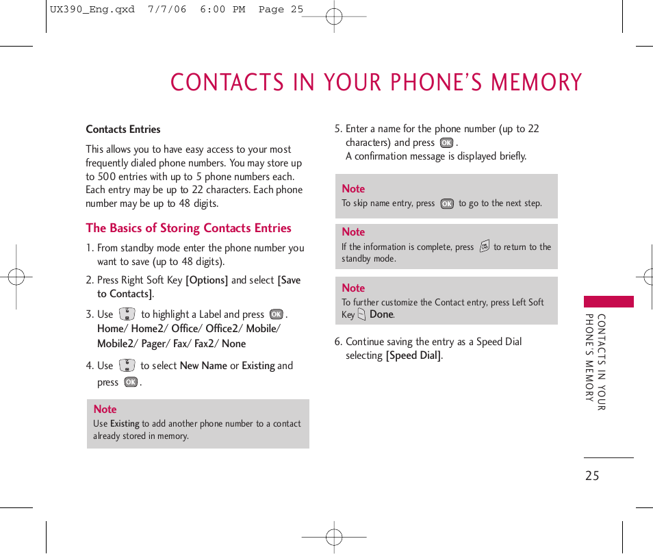 LG UX390 User Manual | Page 25 / 105