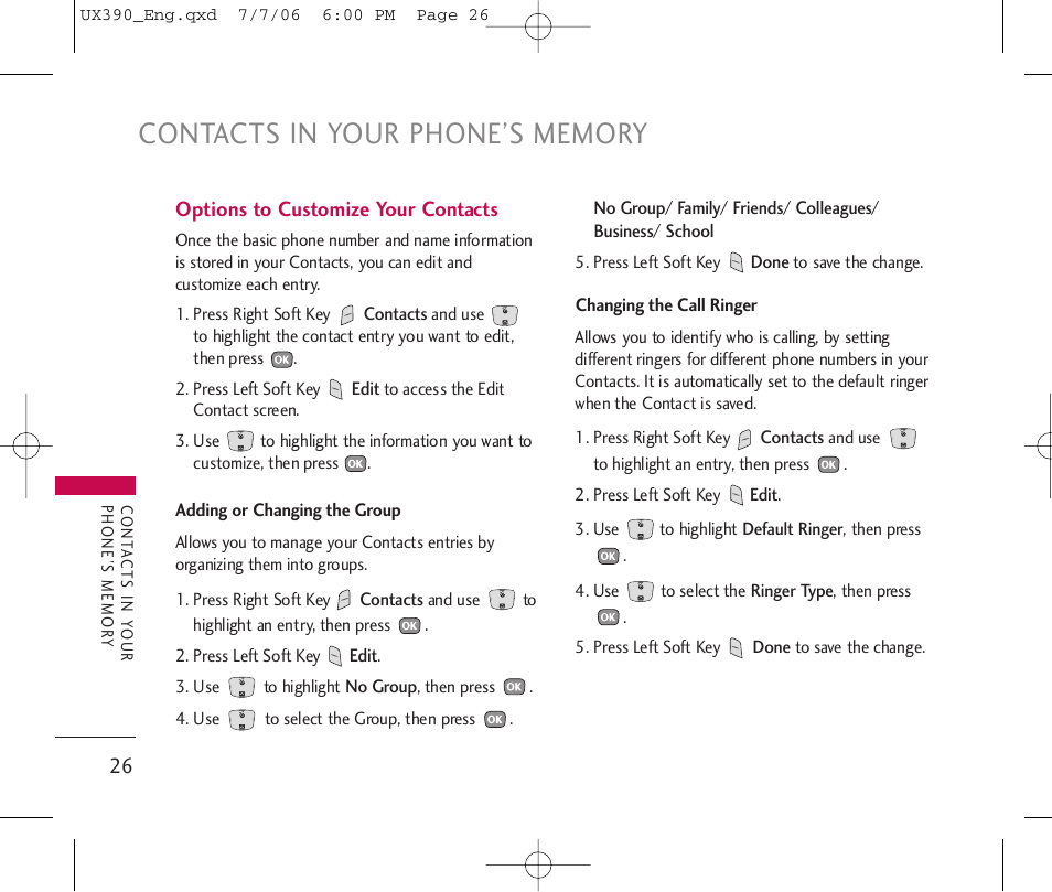 LG UX390 User Manual | Page 26 / 105