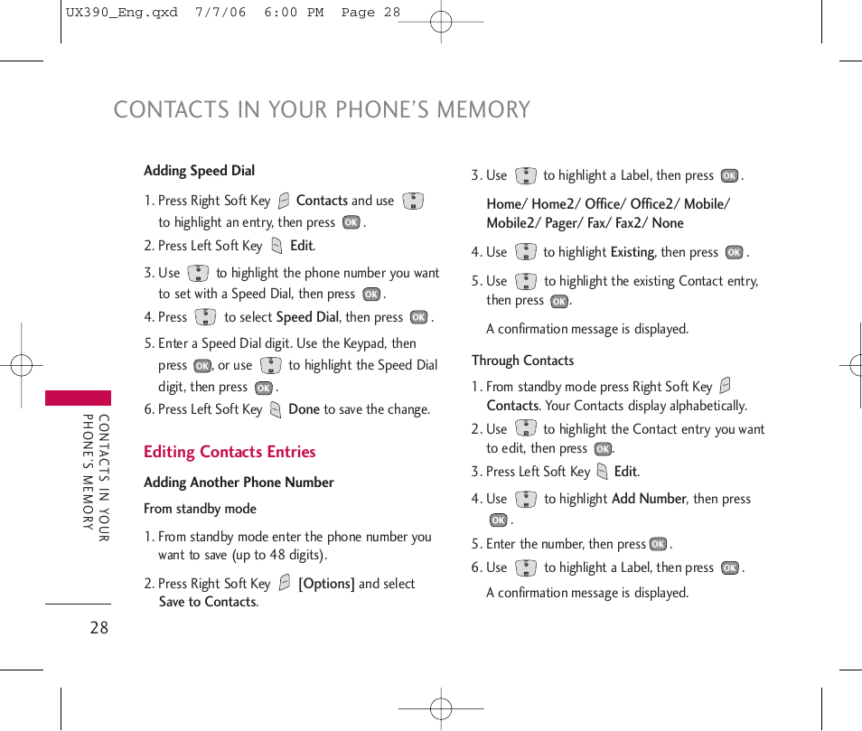 LG UX390 User Manual | Page 28 / 105