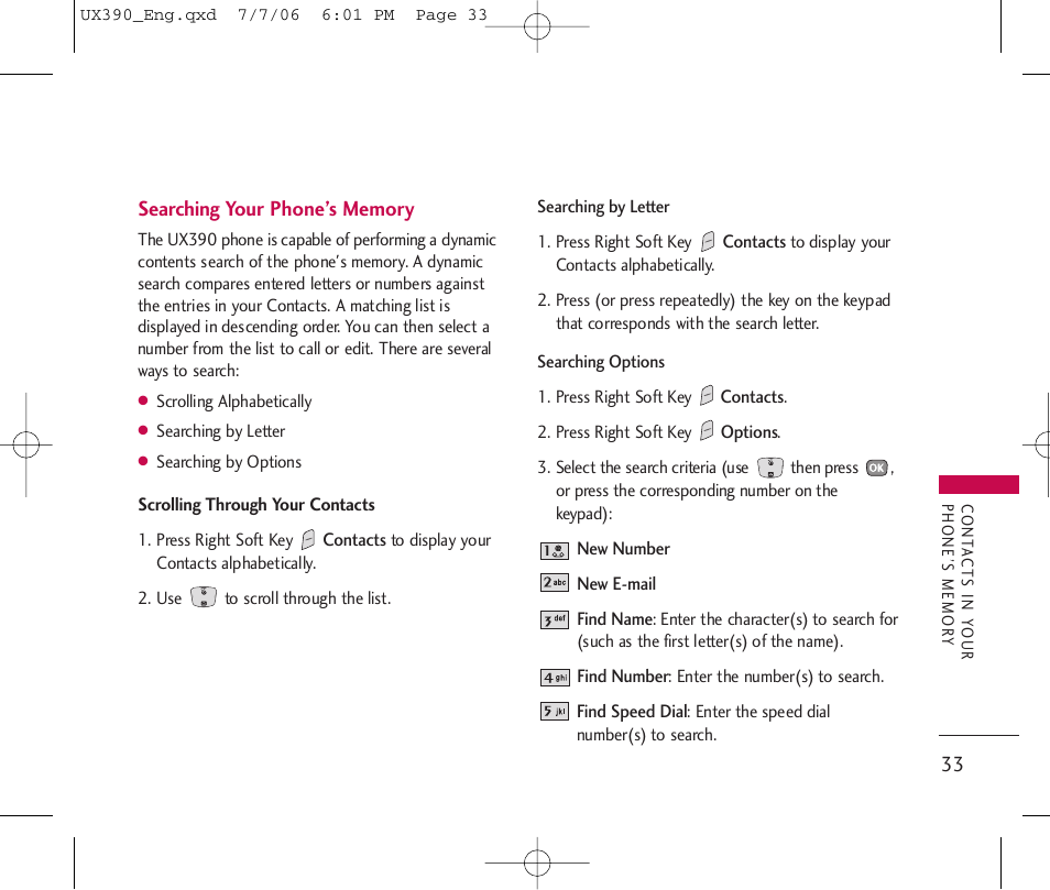 LG UX390 User Manual | Page 33 / 105