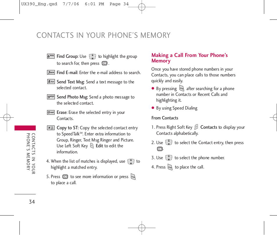 LG UX390 User Manual | Page 34 / 105