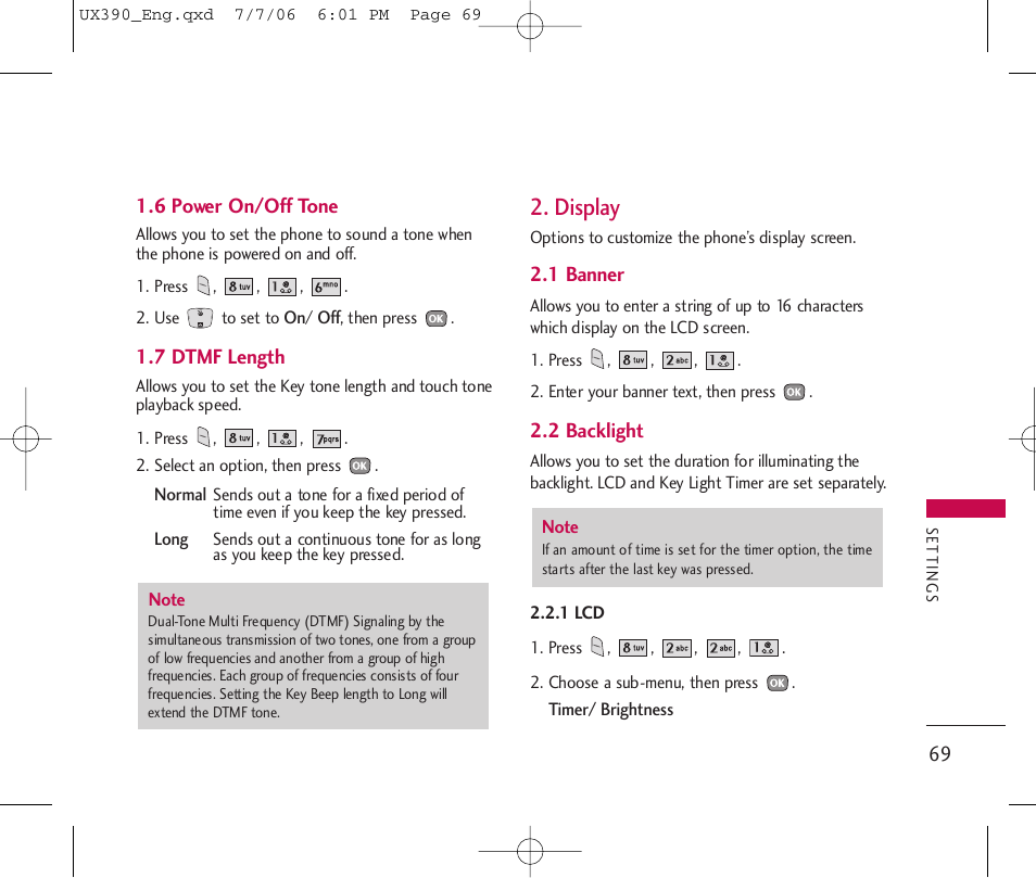 Display | LG UX390 User Manual | Page 69 / 105