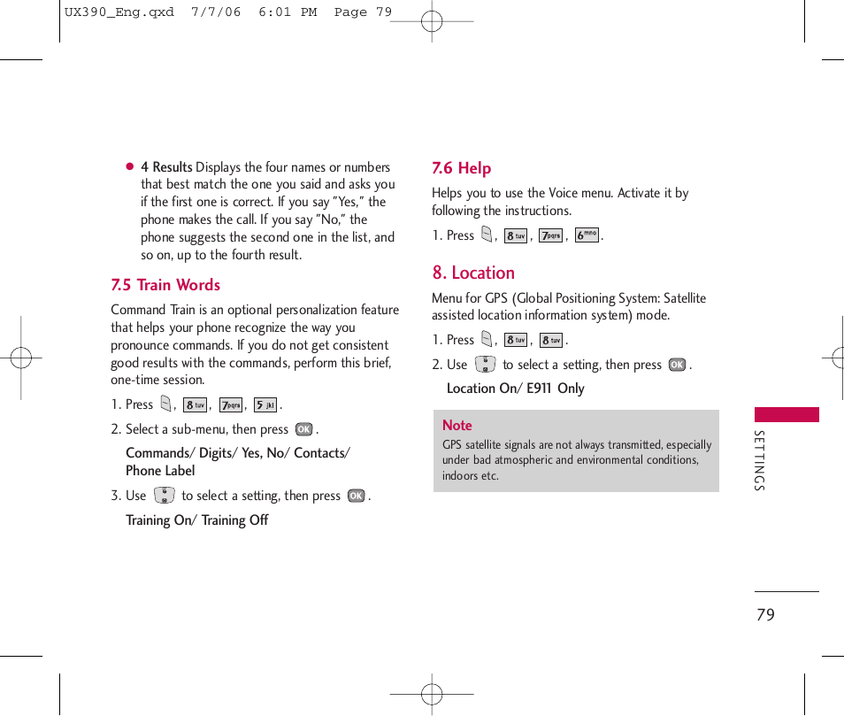 Location | LG UX390 User Manual | Page 79 / 105