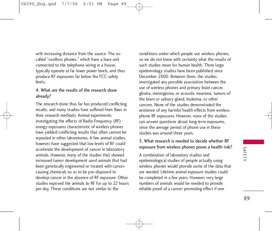 LG UX390 User Manual | Page 89 / 105