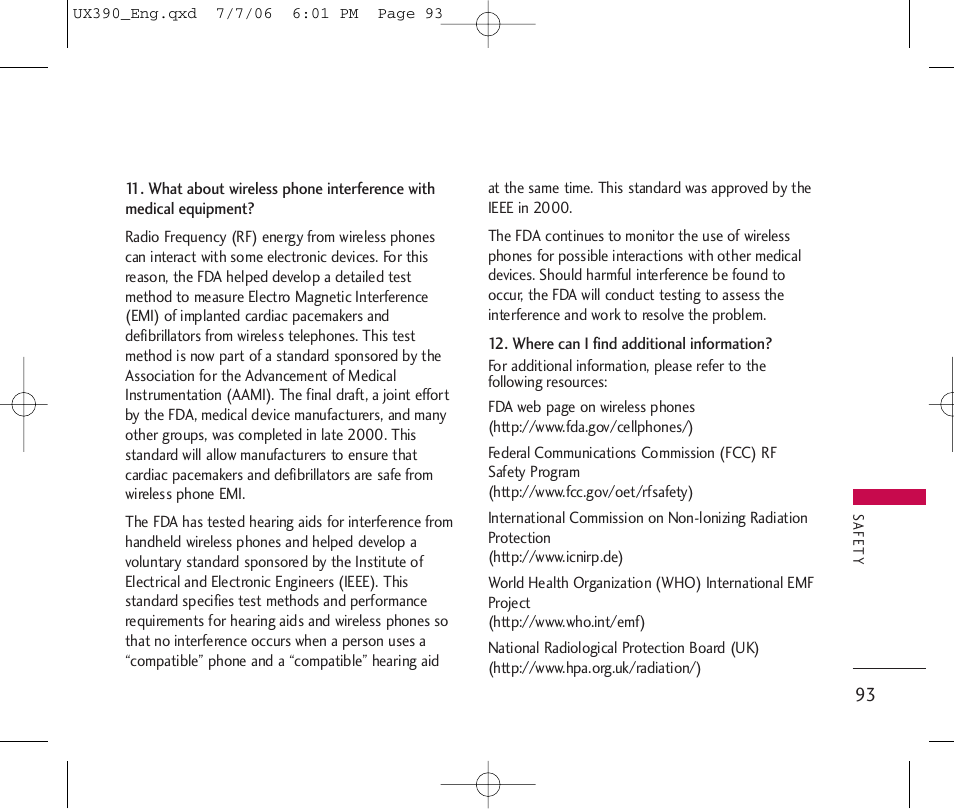 LG UX390 User Manual | Page 93 / 105