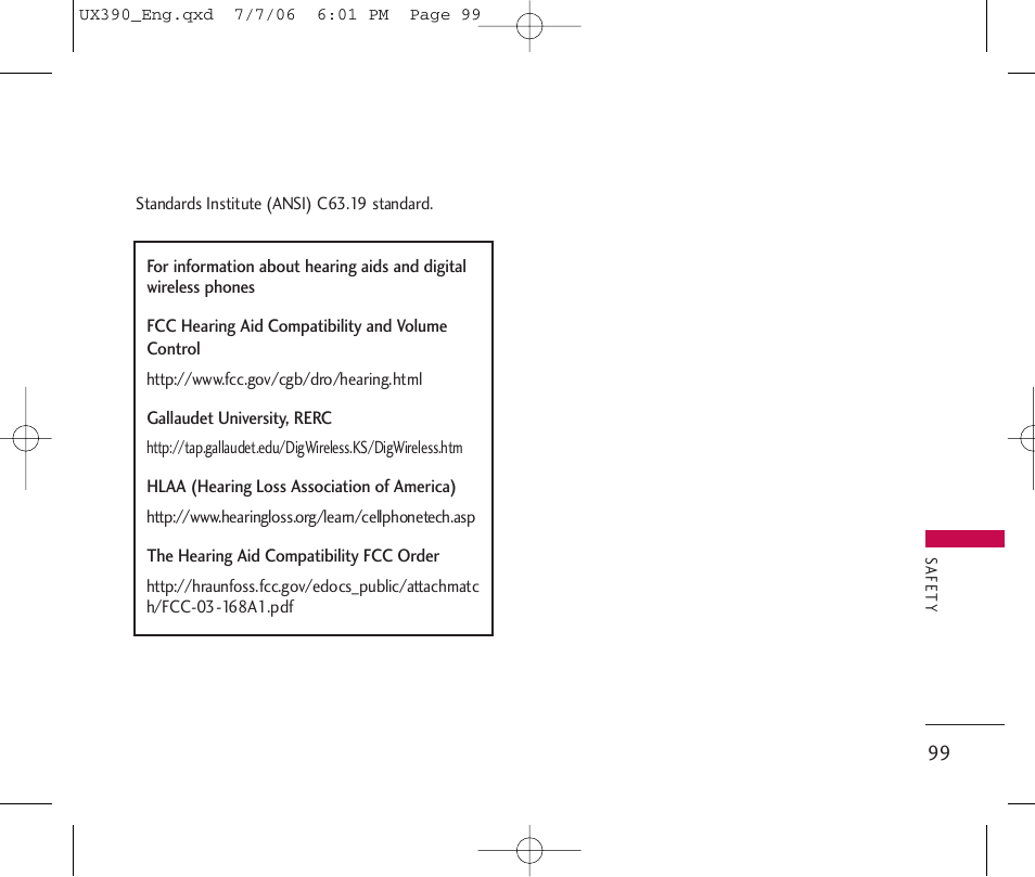 LG UX390 User Manual | Page 99 / 105