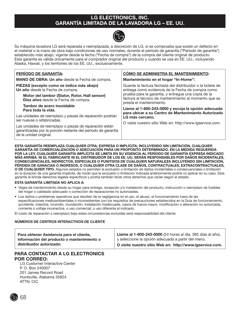 LG WM3455HS User Manual | Page 68 / 108