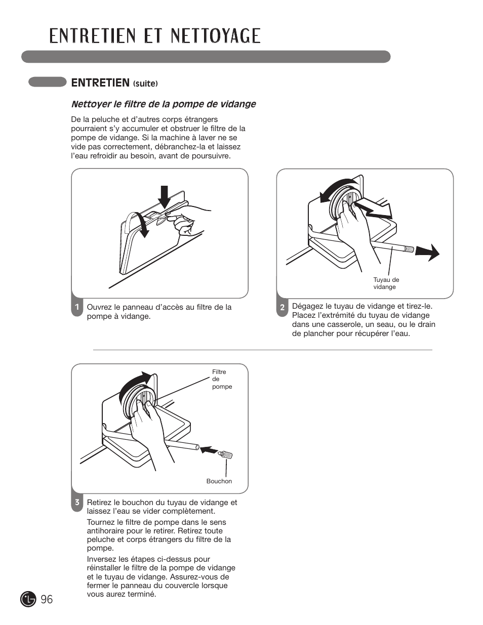Entretien | LG WM3455HS User Manual | Page 96 / 108