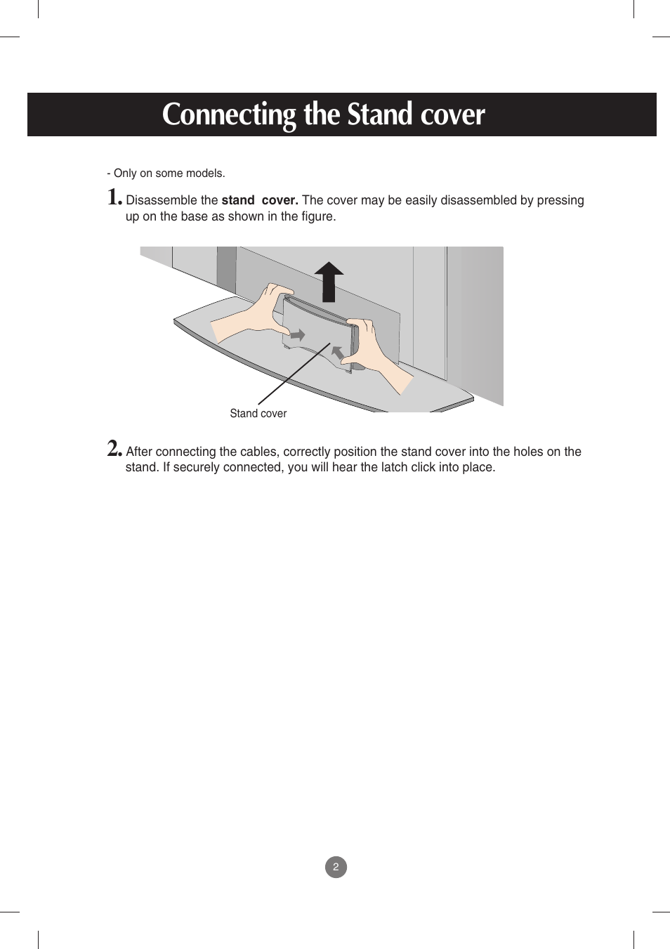 Connecting the stand cover | LG M3702C-BH User Manual | Page 3 / 67