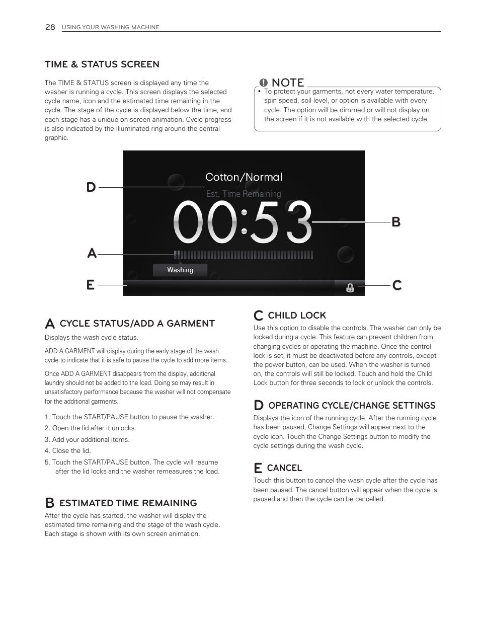 Ac b d e | LG WT6001HV User Manual | Page 28 / 92