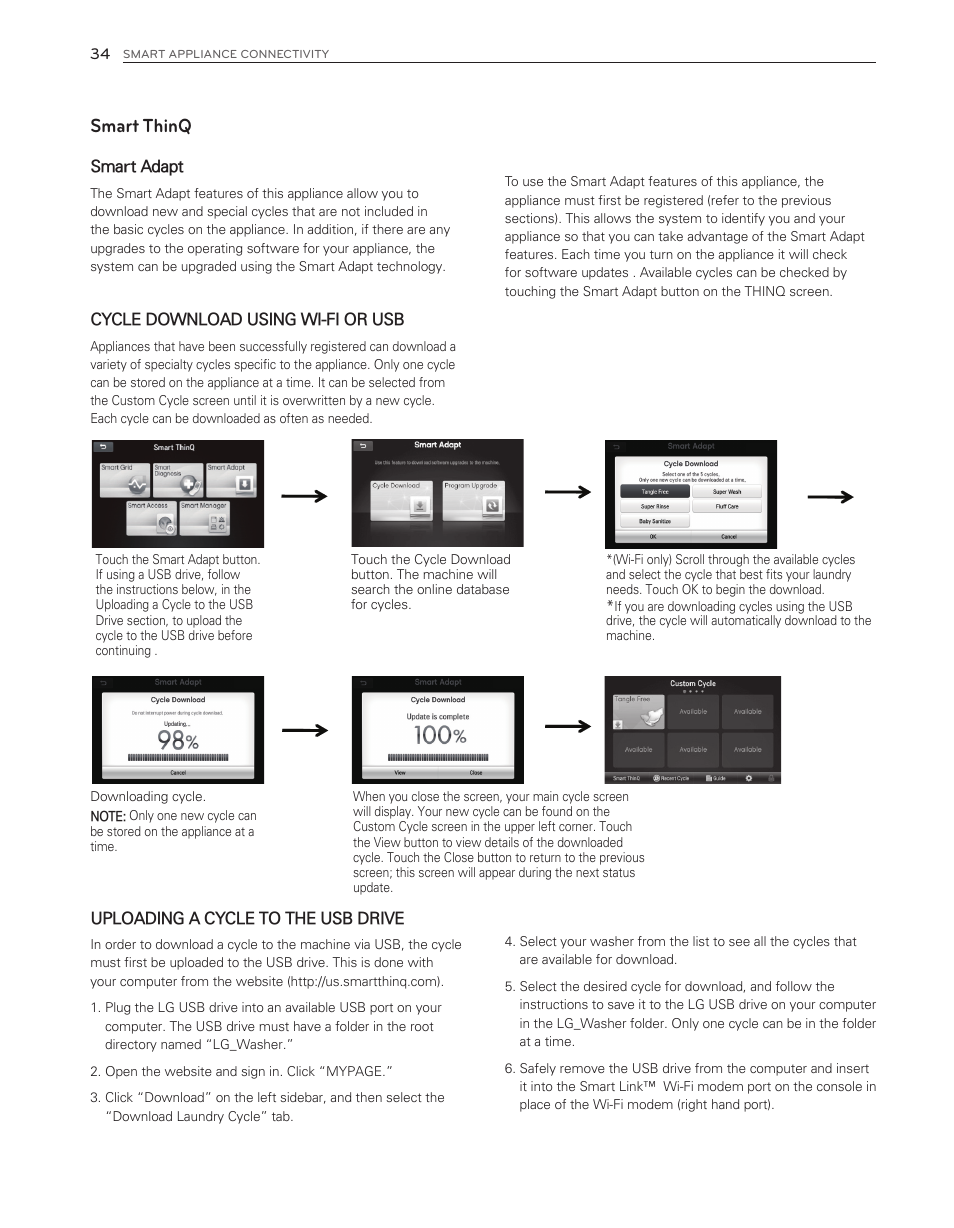 Smart thinq | LG WT6001HV User Manual | Page 34 / 92