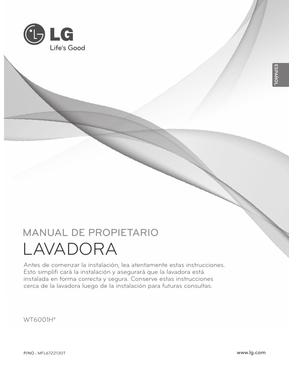 Lavadora, Manual de propietario | LG WT6001HV User Manual | Page 47 / 92