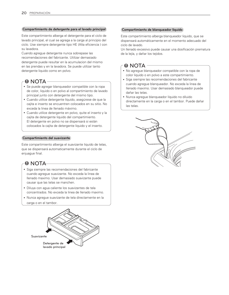 Nota | LG WT6001HV User Manual | Page 66 / 92