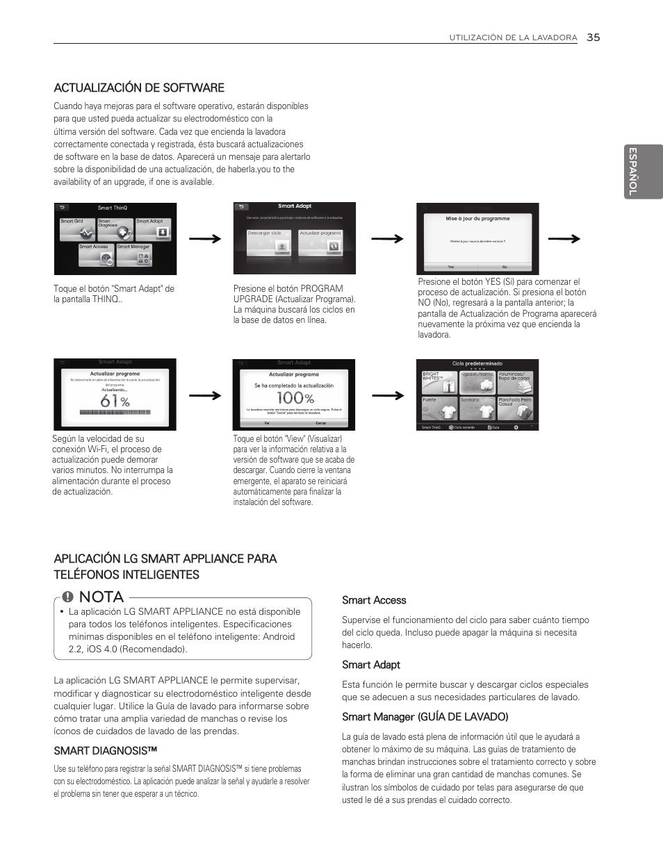 Nota | LG WT6001HV User Manual | Page 81 / 92