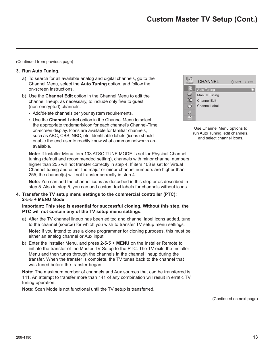 Custom master tv setup (cont.) | LG 42LD6DDH User Manual | Page 108 / 148