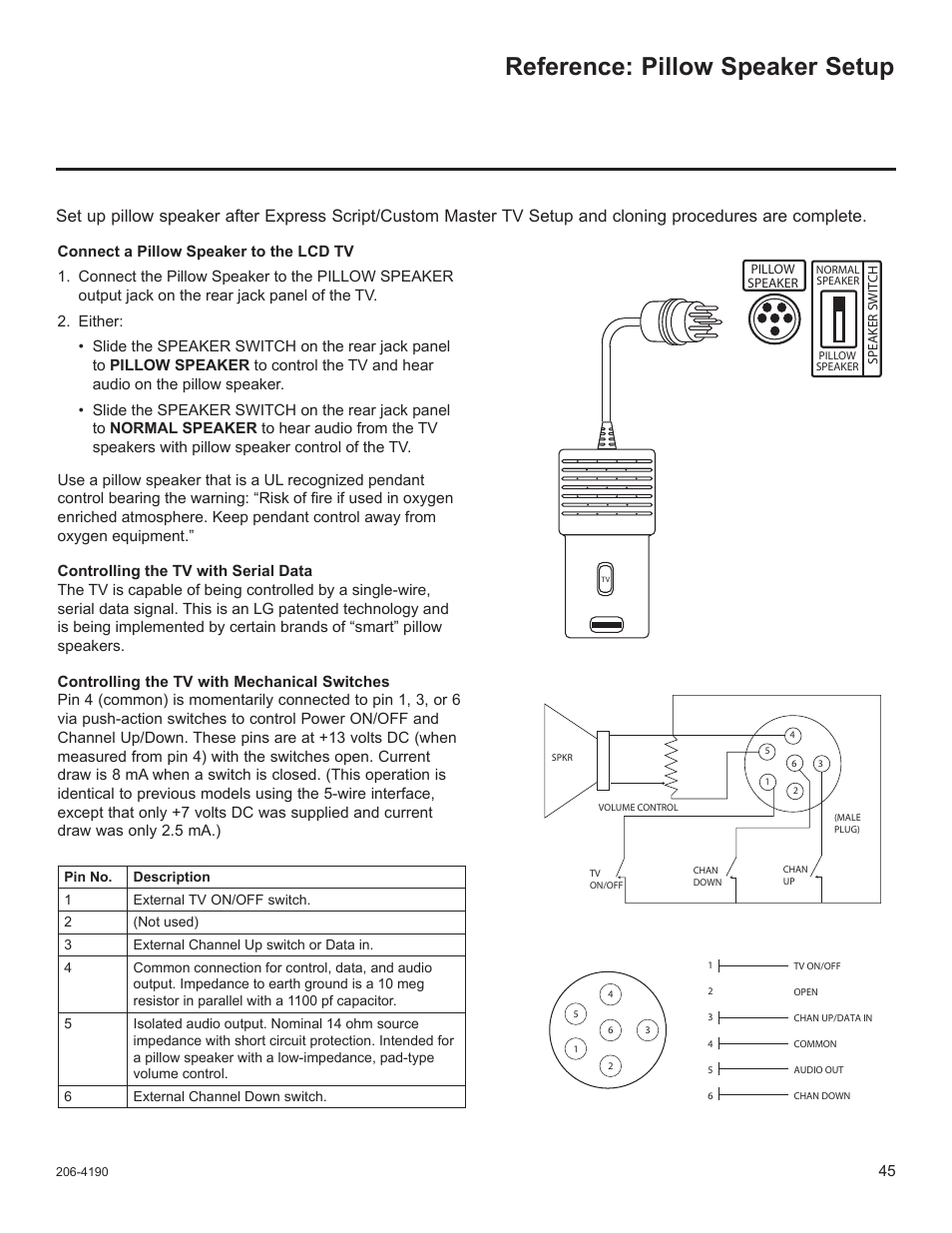 Pillow speaker setup, Reference: pillow speaker setup | LG 42LD6DDH User Manual | Page 140 / 148