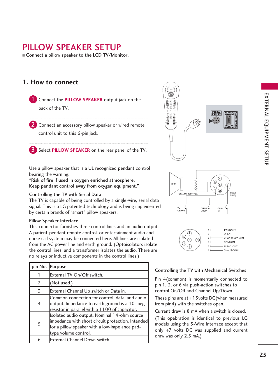 Pillow speaker setup, How to connect | LG 42LD6DDH User Manual | Page 26 / 148