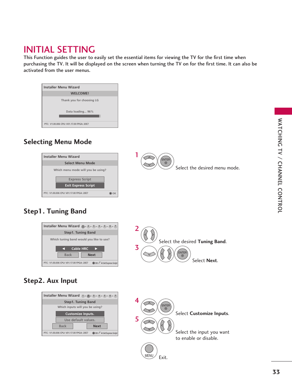 Initial setting | LG 42LD6DDH User Manual | Page 34 / 148