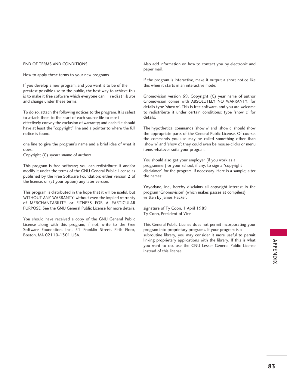 App en d ix | LG 42LD6DDH User Manual | Page 84 / 148