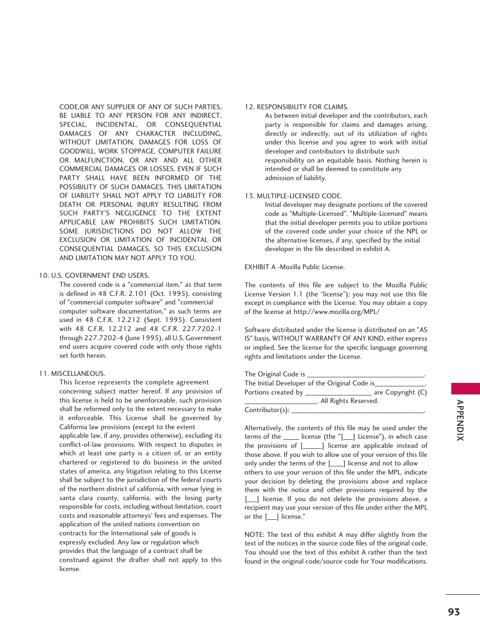 App en d ix | LG 42LD6DDH User Manual | Page 94 / 148