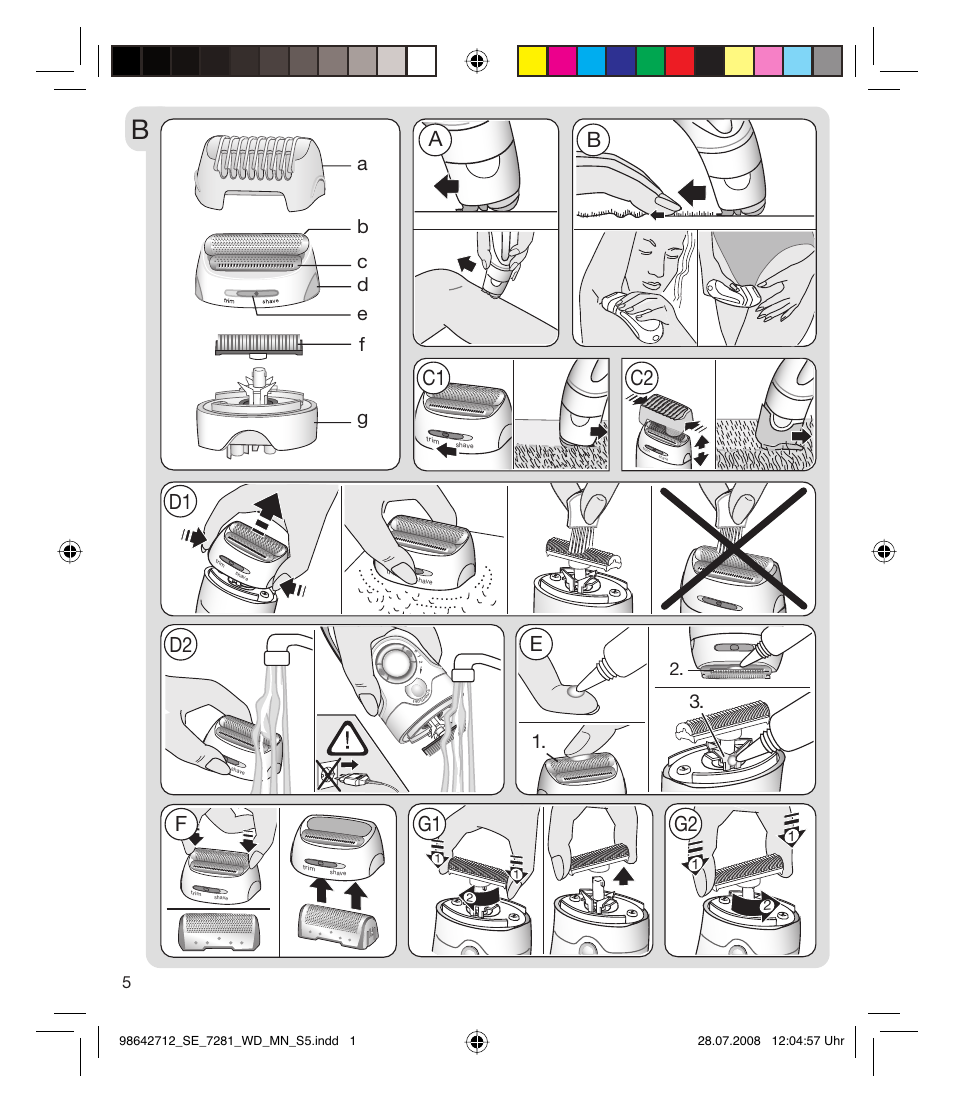 Ab c1 c2 d1 d2 e f, G1 g2 | Braun 7281 User Manual | Page 5 / 109