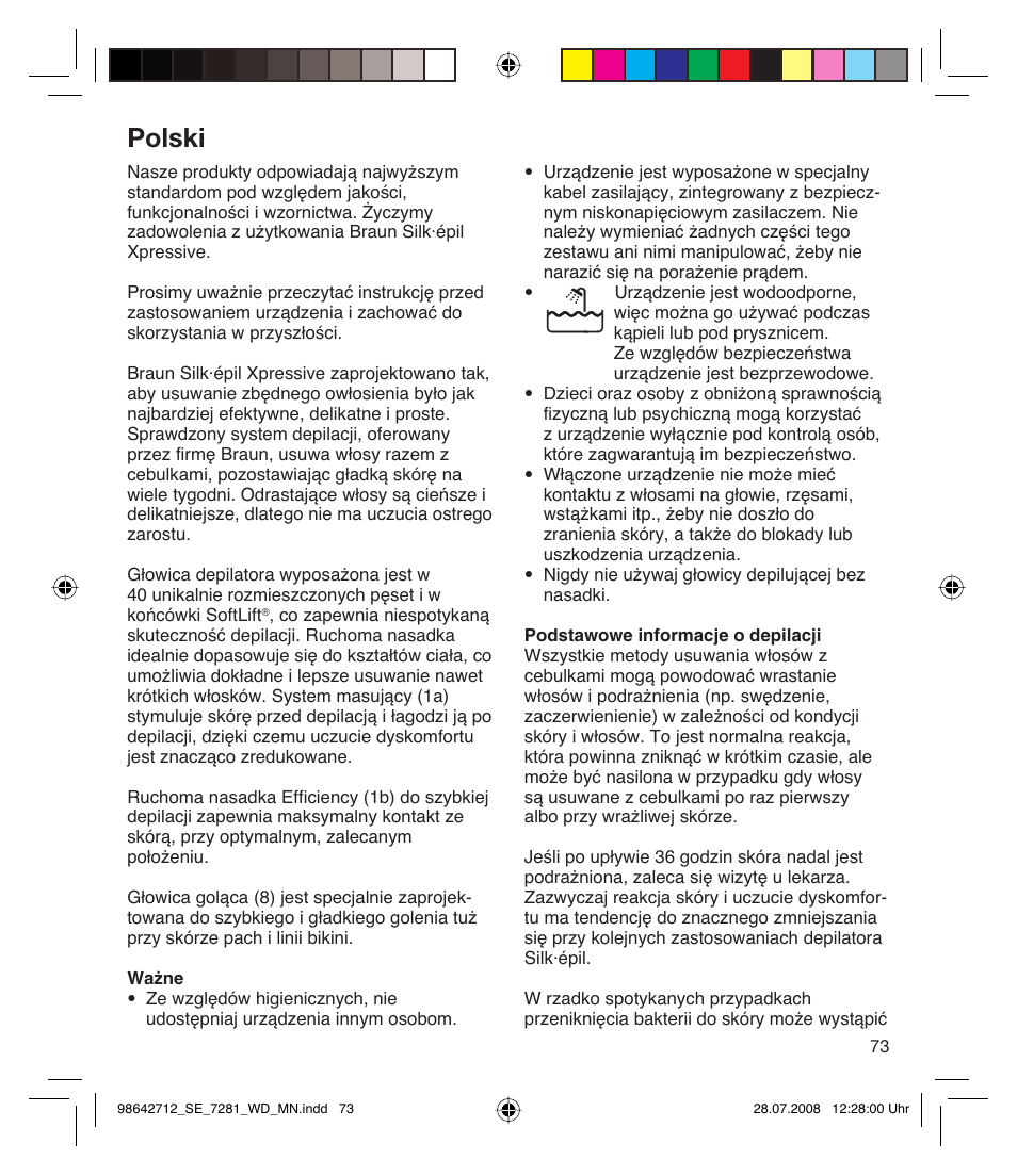 Polski | Braun 7281 User Manual | Page 73 / 109