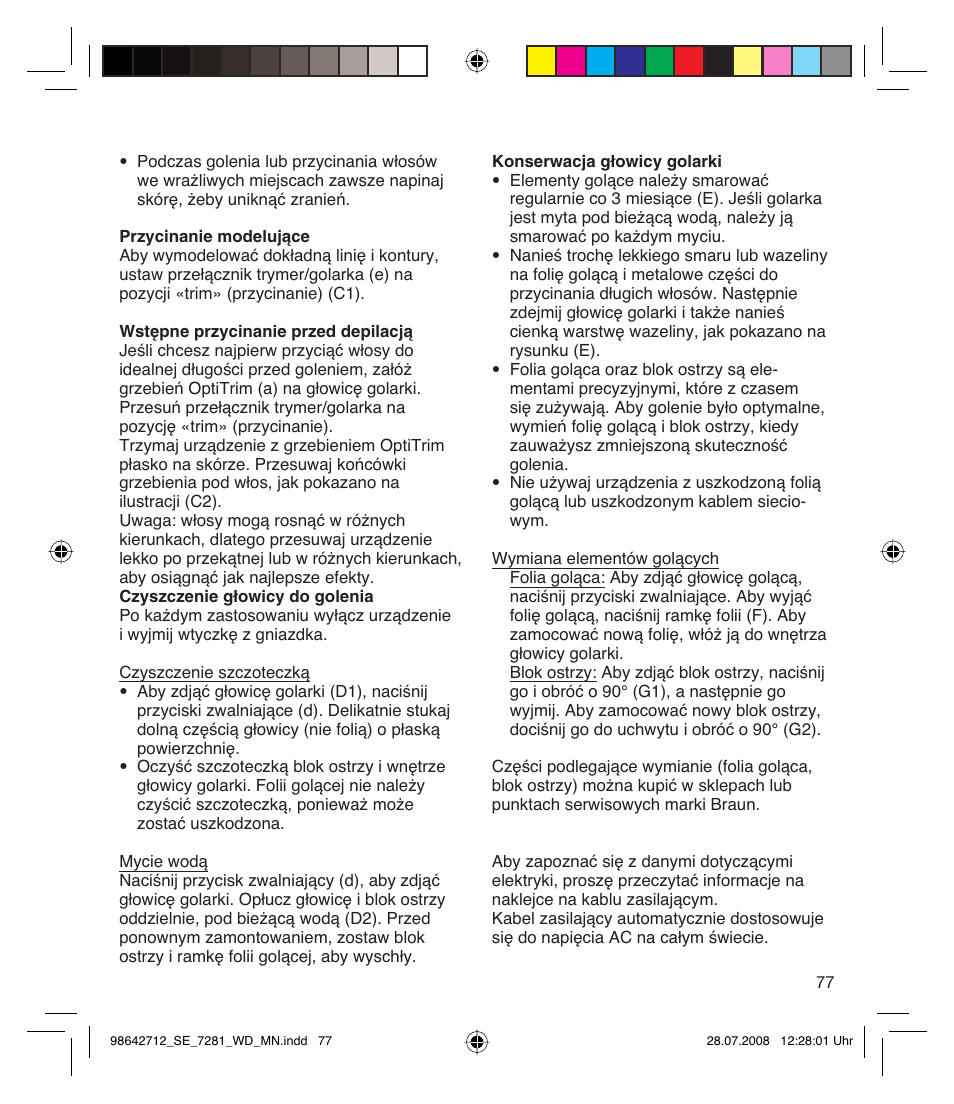 Braun 7281 User Manual | Page 77 / 109