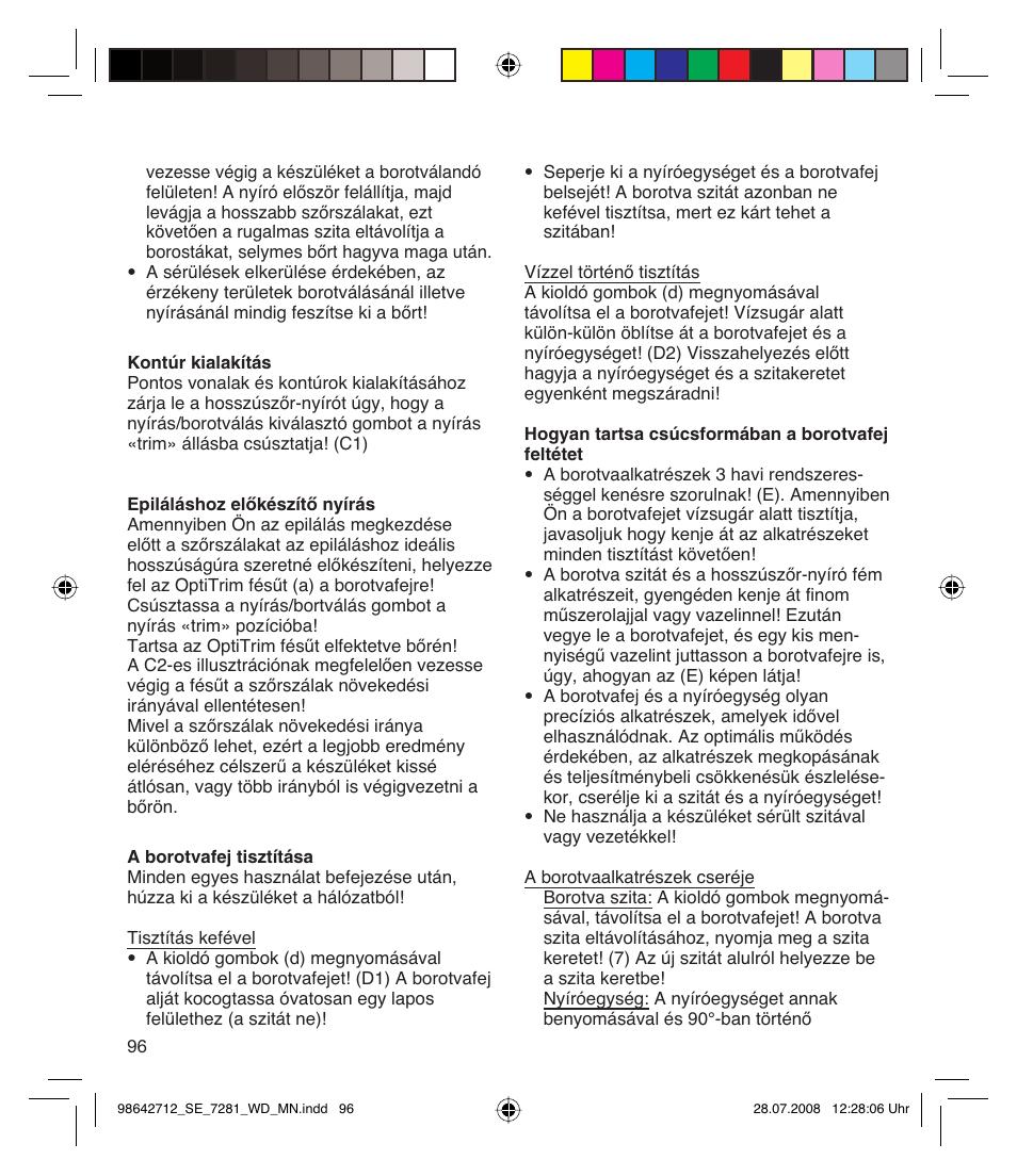 Braun 7281 User Manual | Page 96 / 109