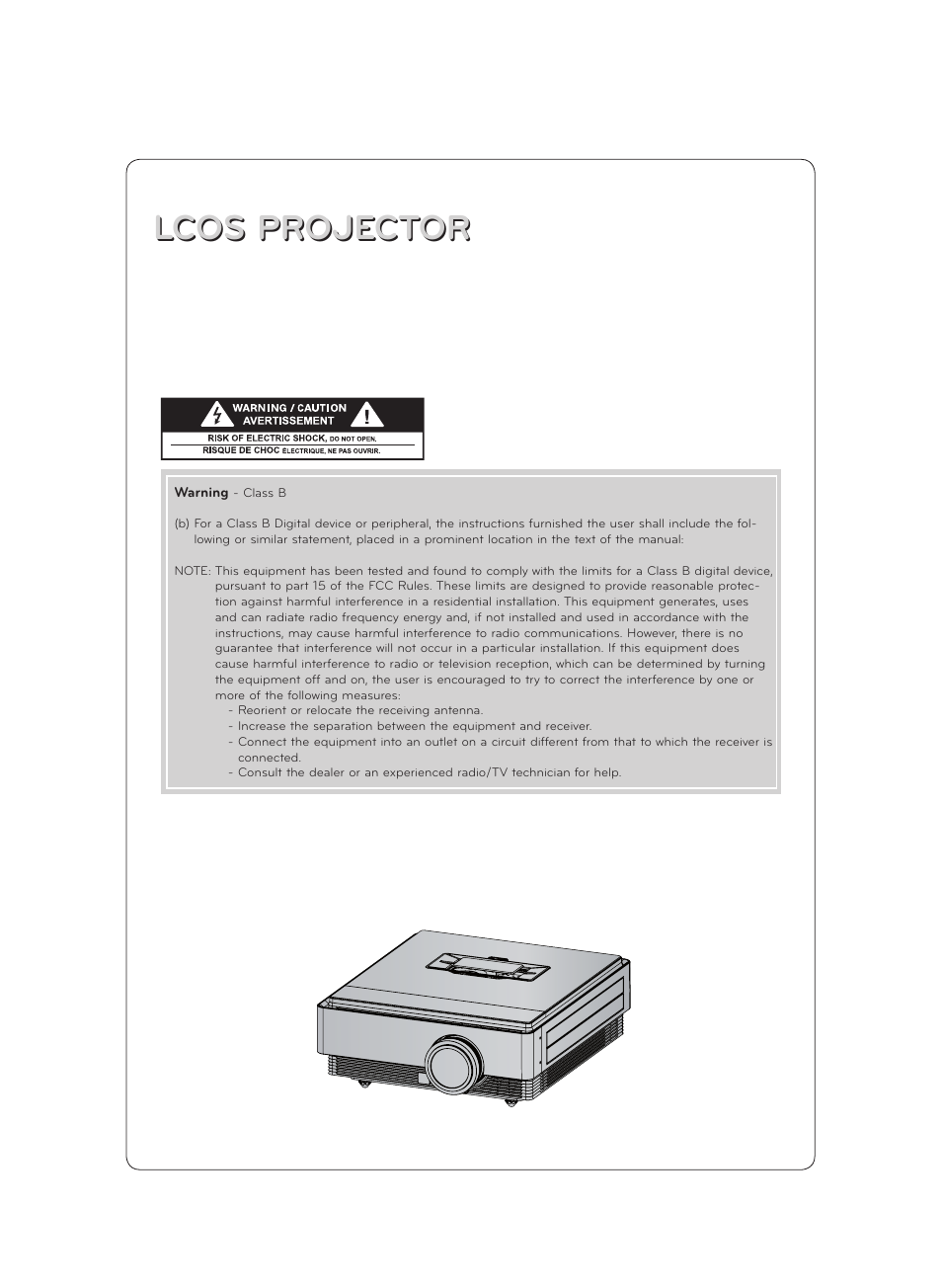 Lcos projector | LG CF3D User Manual | Page 2 / 40