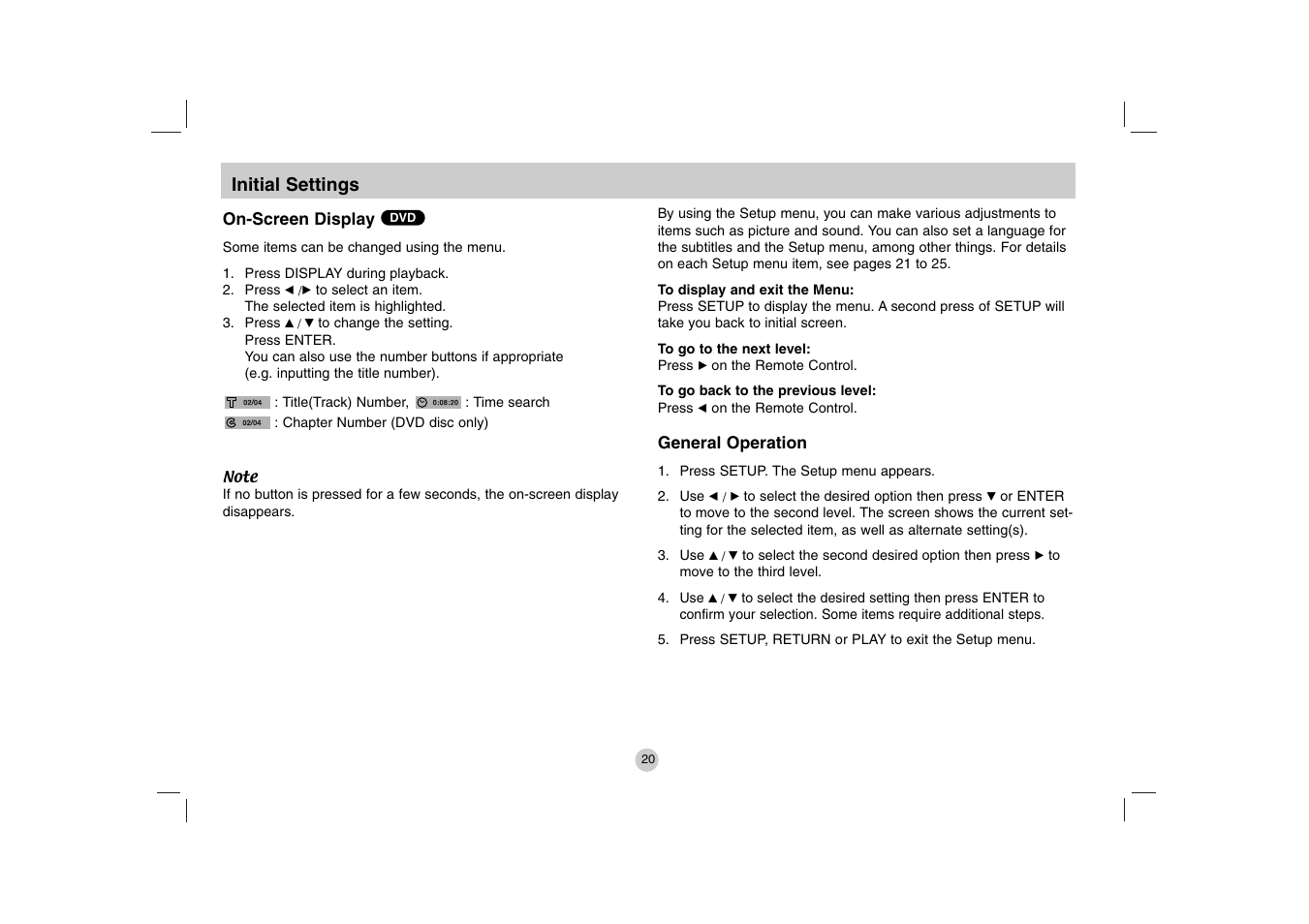 LG DVP615 User Manual | Page 20 / 40