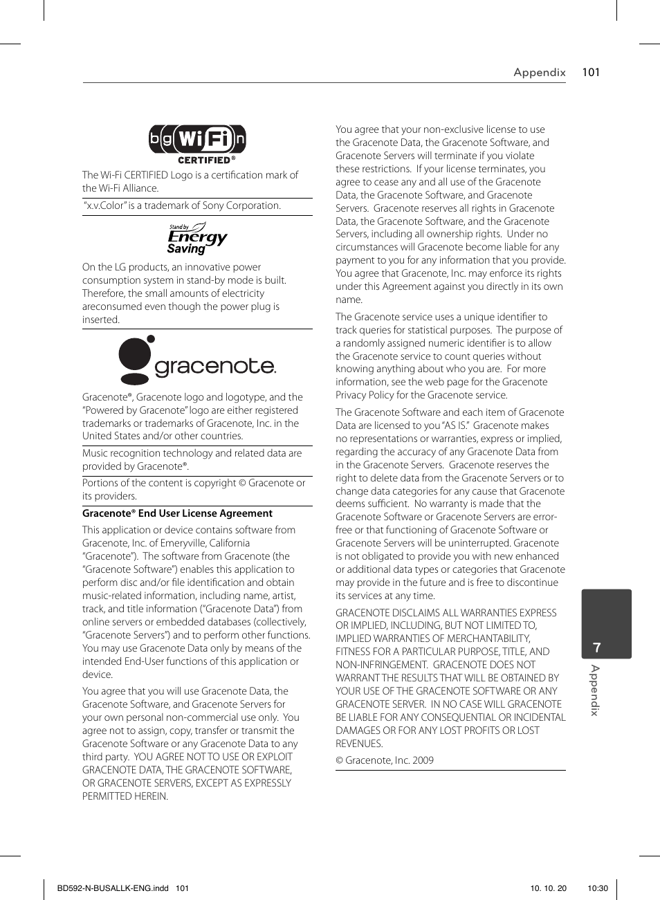 LG BD590 User Manual | Page 101 / 112