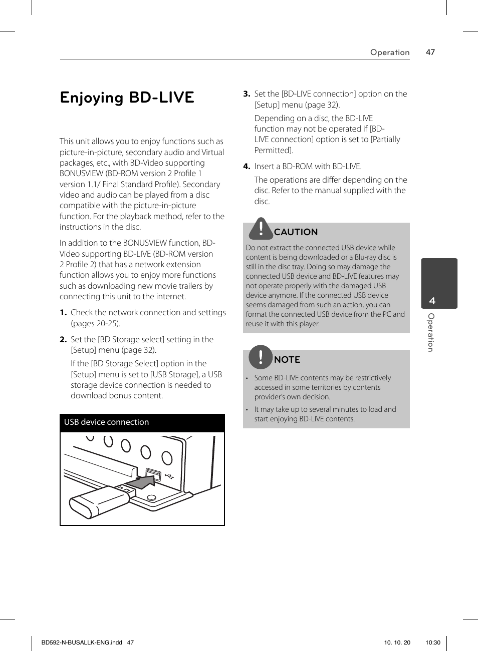Enjoying bd-live | LG BD590 User Manual | Page 47 / 112