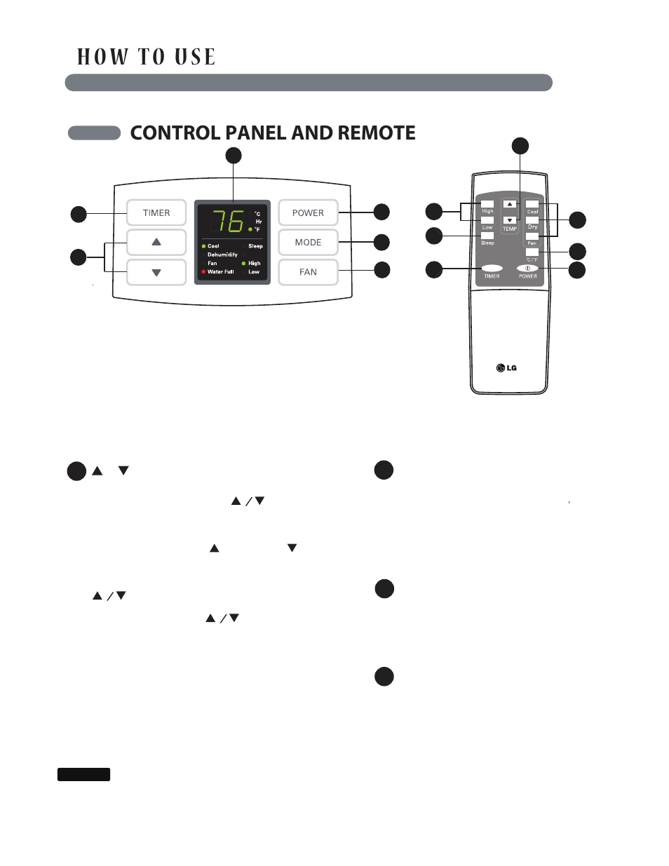 Control panel and remote, Auto restart | LG LP0813WNR User Manual | Page 12 / 26