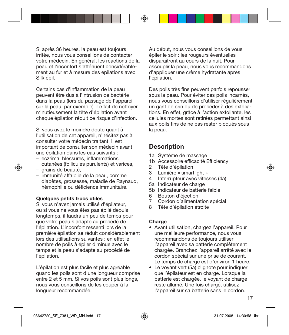Description | Braun 7381 User Manual | Page 16 / 85