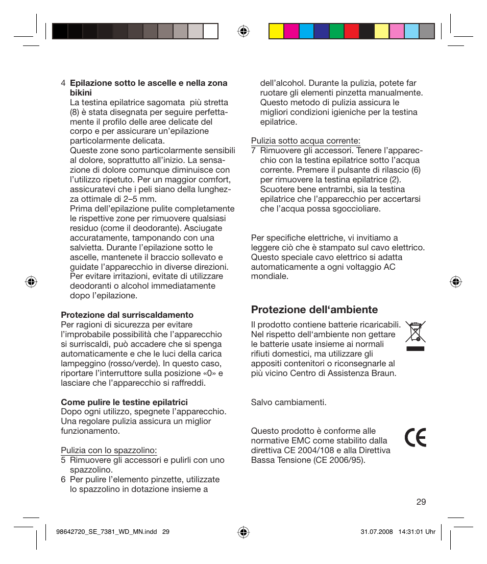 Protezione dell‘ambiente | Braun 7381 User Manual | Page 28 / 85