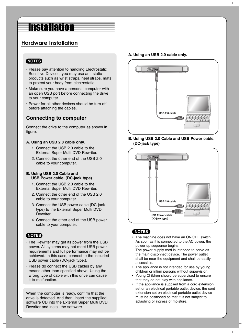 LG GSA-E50L User Manual | 4 pages