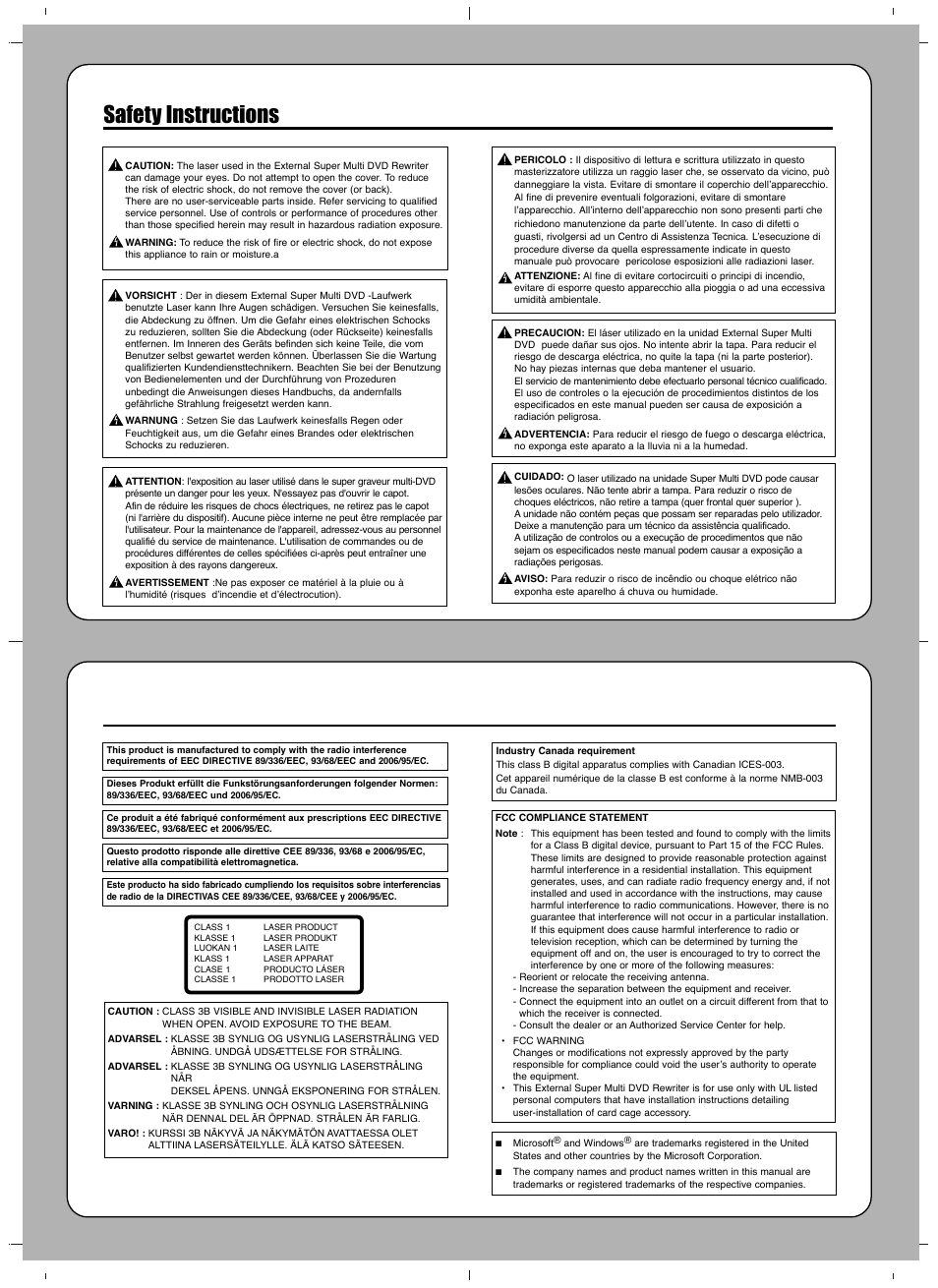 Safety instructions | LG GSA-E50L User Manual | Page 4 / 4