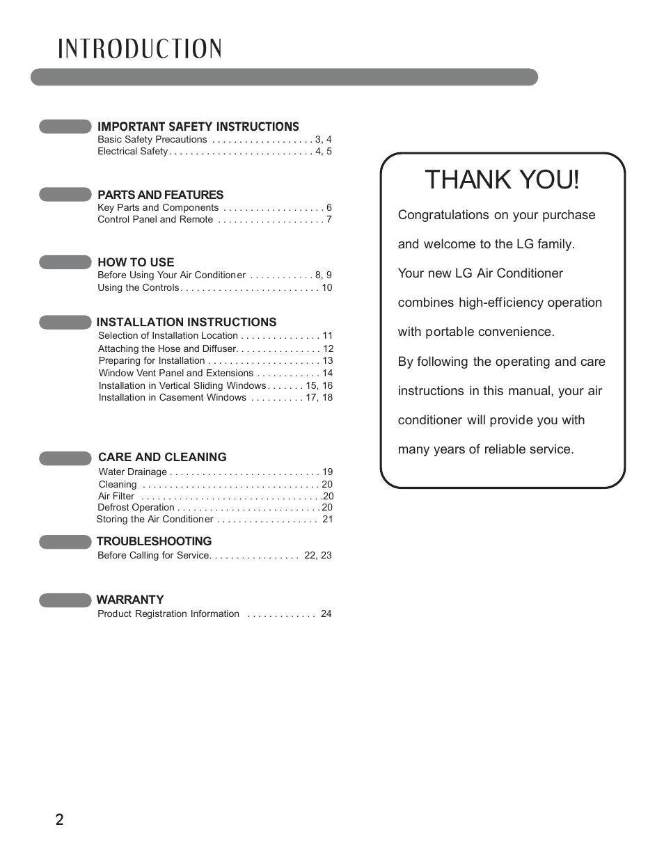 LG LP1411SHR User Manual | Page 2 / 48